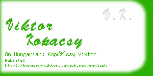 viktor kopacsy business card